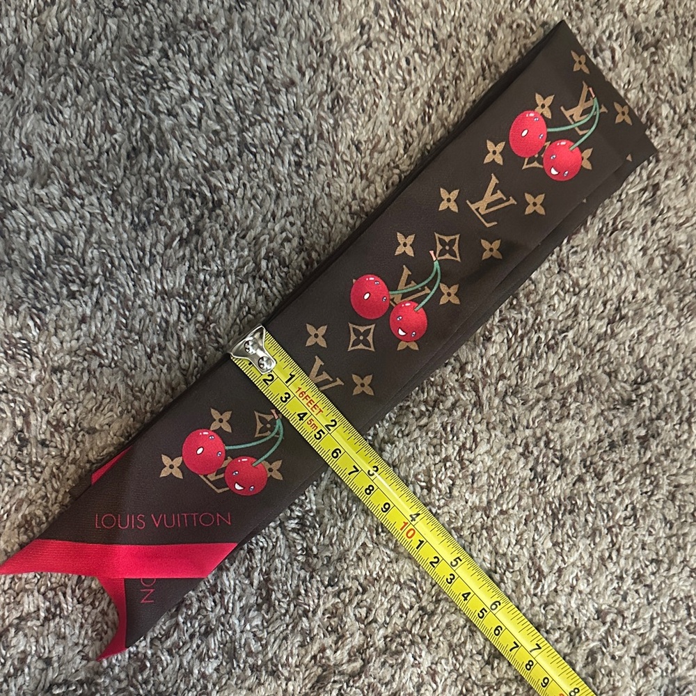 Cherry Patterned Scarf in Brown and Red
